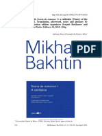 BAKHTIN Mikhail Teoria Do Romance I a Estilistica Resumo