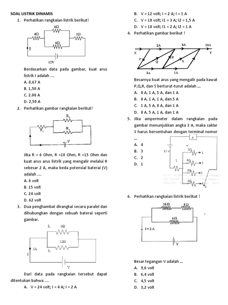 Soal Listrik Dinamis Kelas 9 dan 12 | PDF