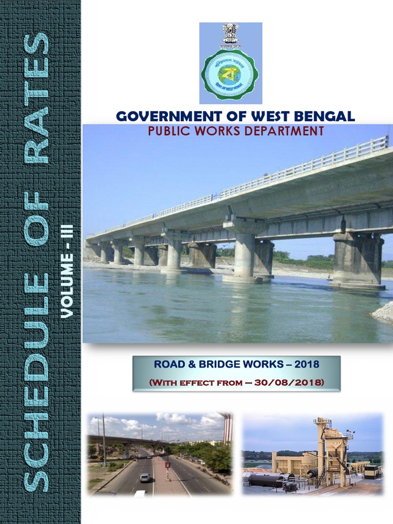 West Bengal PWD Road & Bridge Rates 2018 | PDF | Traffic | Road