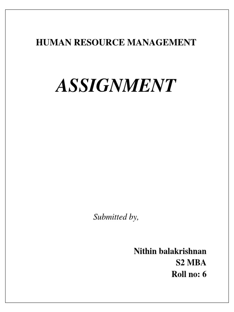 HRM Assignment | PDF | Human Resource Management | Human Resources