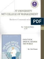 Mit Adt University Mit College of Management: Business Communication