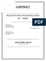 Contract: Registration and Dissolution of Firms