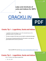 Ibps Logarithms, Surds and Indices Formulas Cracku PDF