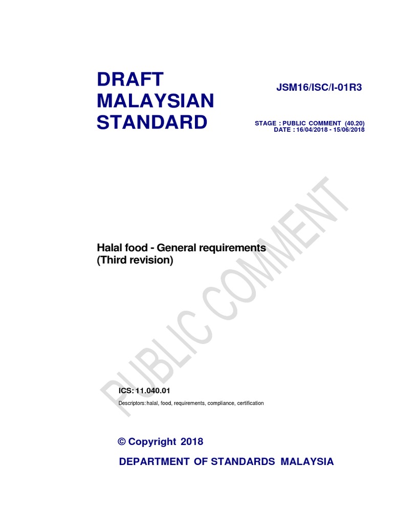 Malaysian Standard MS1500:2009 | PDF | Hygiene | Foods