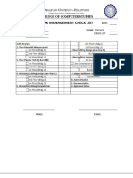 Network Management Check List: College of Computer Studies