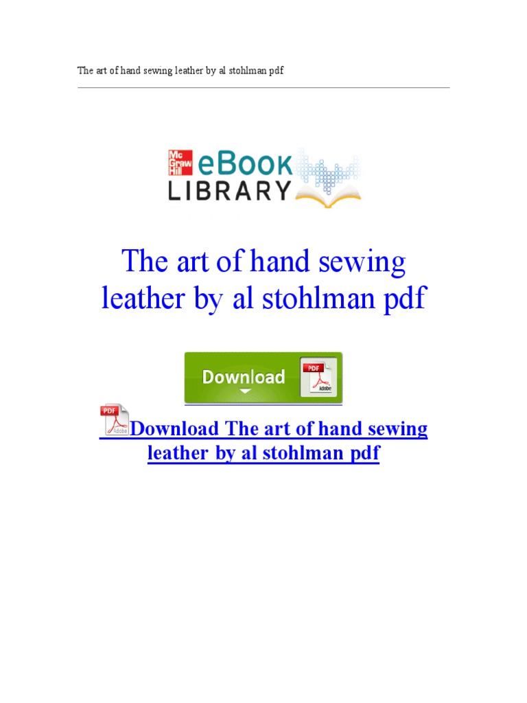 The Art of Hand Sewing Leather by Al Stohlman PDF PDF Microsoft