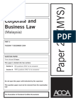Corporate and Business Law (Malaysia) Paper 2.2(MYS