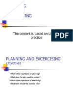 Planning and Excercising: The Content Is Based On UK Best Practice