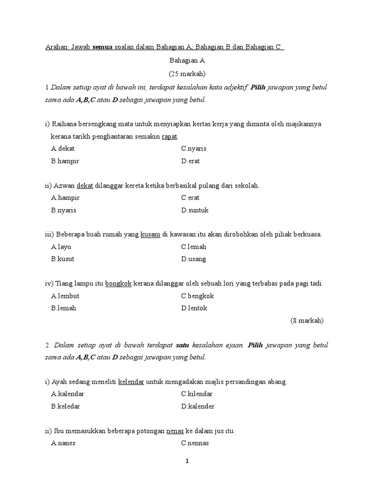 Kerja Tatabahasa M14 Pdf