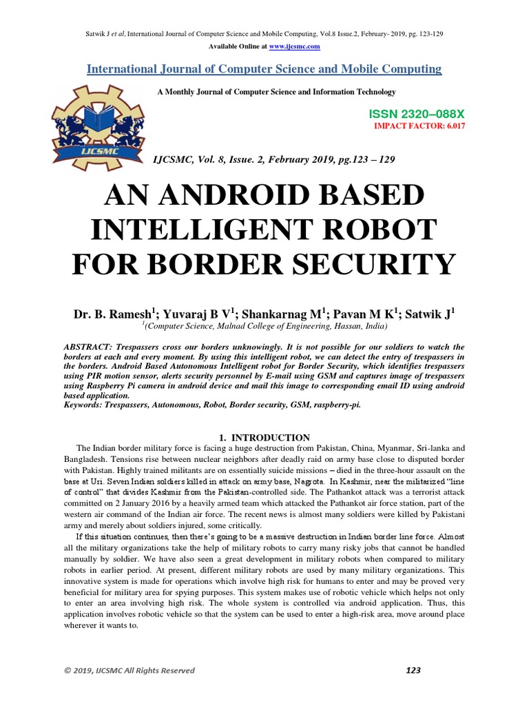 An Android Based Intelligent Robot For B PDF | PDF | Electrical ...