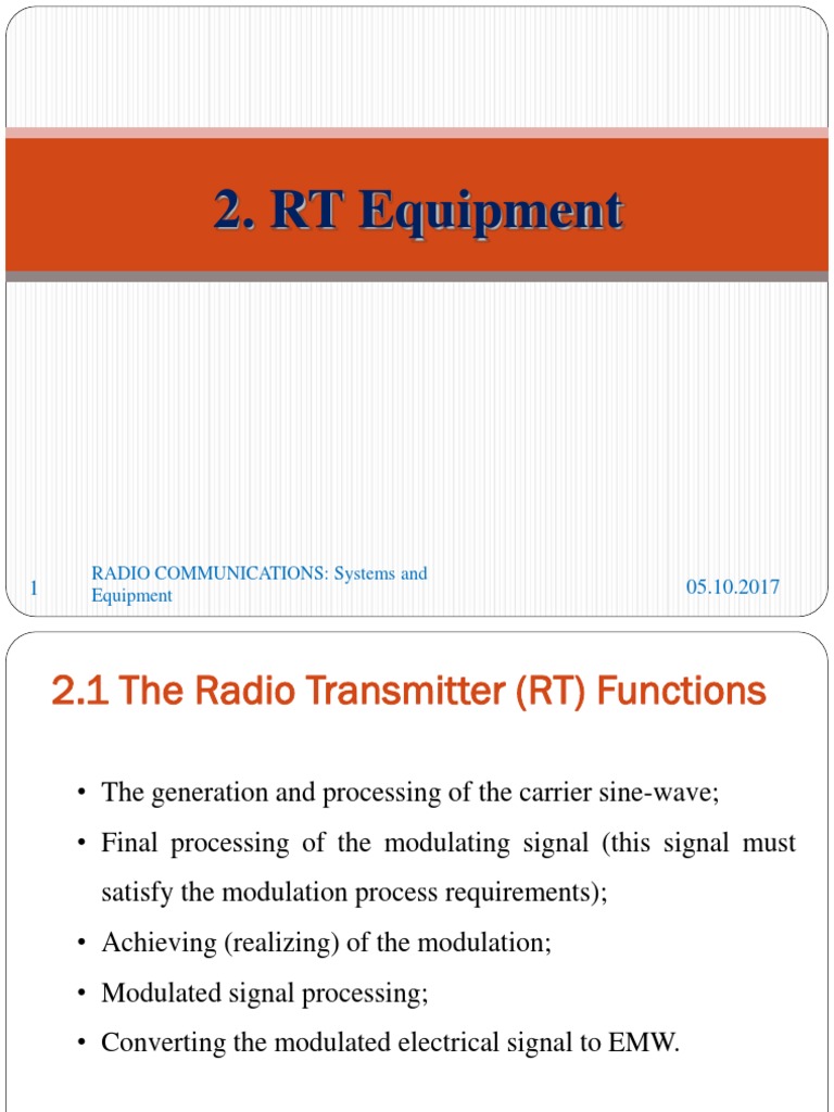 Radio Transmitter Functions Explained | PDF | Modulation | Radio
