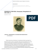 Diskurso Ni Jose Rizal: Kasaysayan, Himagsikan Ni E. San Juan, JR