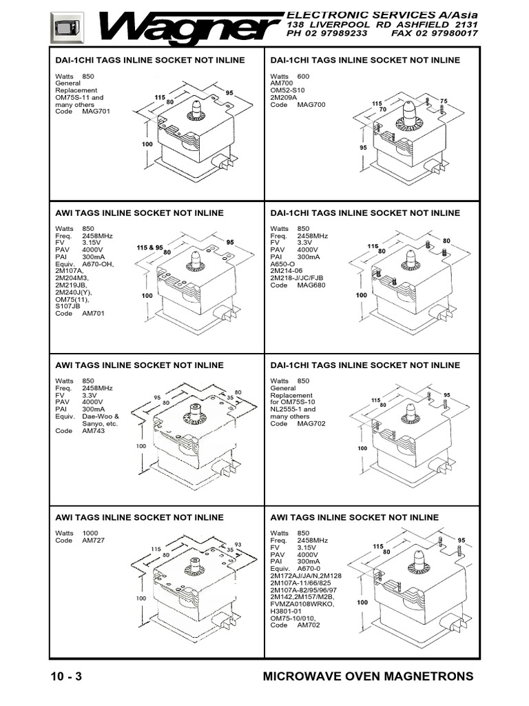 Magnetrones y Sustitutos PDF | PDF | Home & Garden | Computers