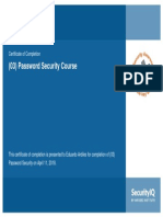 Password Security Course: Certificate of Completion