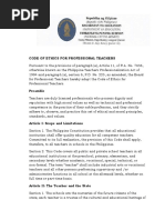 Code Of Ethics For Professional Teachers Pdf Profession Teachers