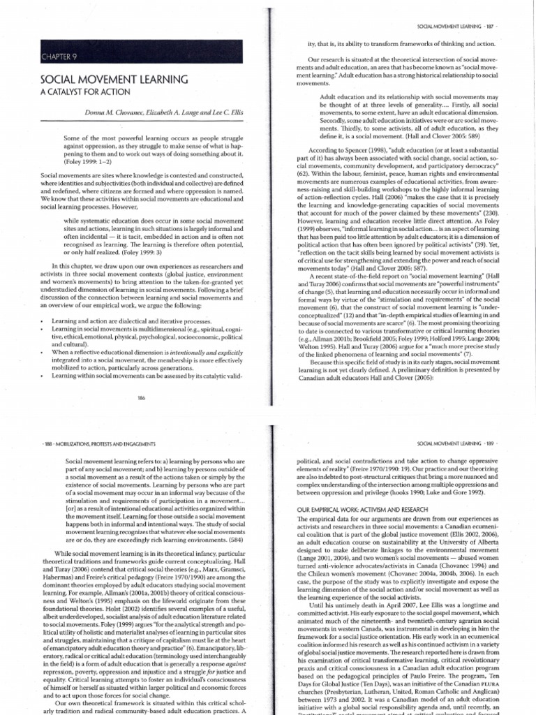 Social Movement Learning A Catalyst For PDF PDF Social Movements