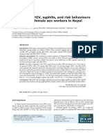 High Risk For HIV, Syphilis, and Risk Behaviours Among Older Female Sex Workers in Nepal