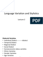 Language Variation and Stylistics