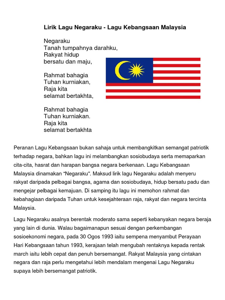 Lagu Negaraku Pdf