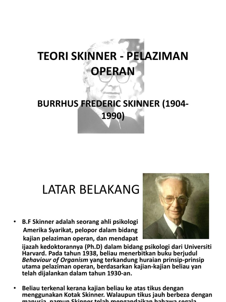 Teori Skinner - Pelaziman Operan | PDF