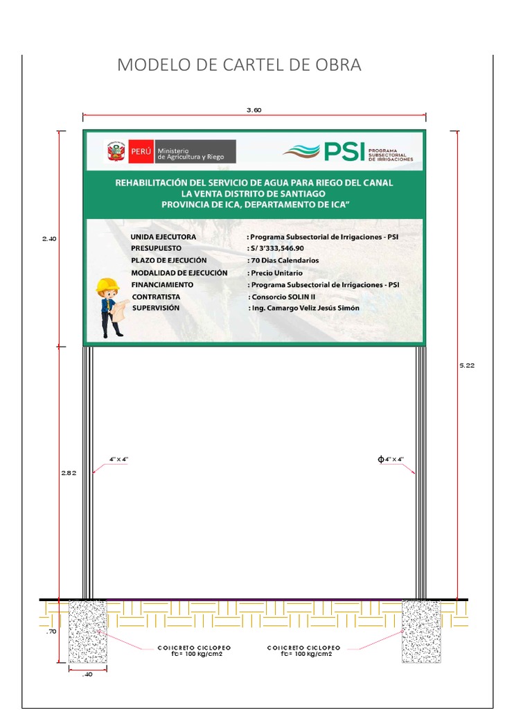 Modelo de Cartel de Obra | PDF