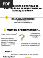Slide Aula - Paradigmas e Práticas de Avaliação