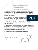 Assignment On Spectroscopy Critical Thinking Date of Submission-2 April, 2018. 1