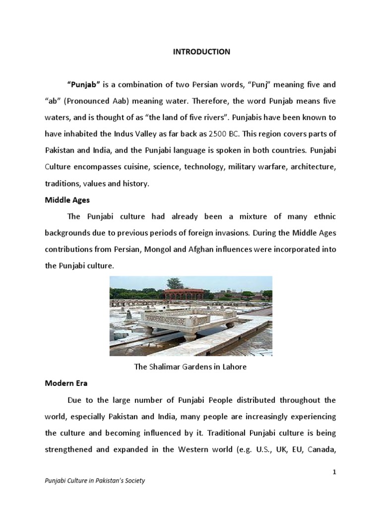 Punjabi Culture in Pakistan | PDF