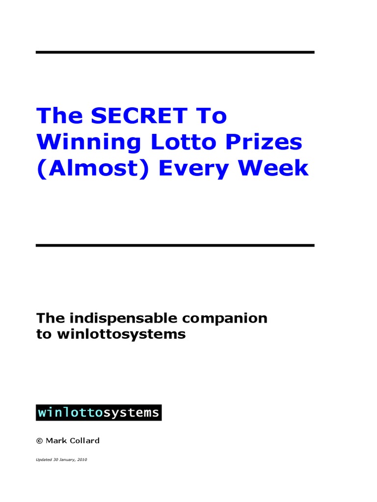 The Secret To Winning Lotto Prizes (Almost) Every Week PDF Lottery