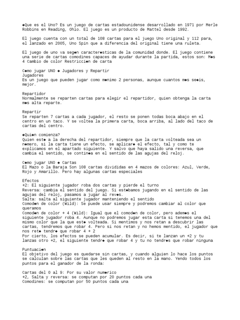 instrucciones de uno spin