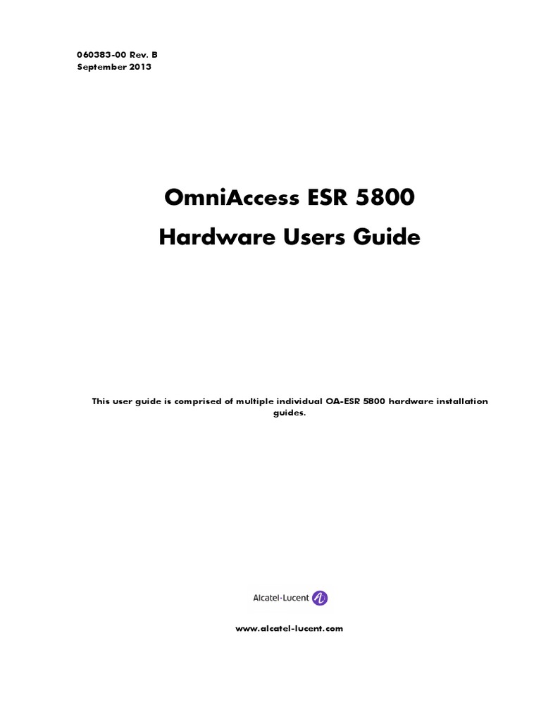 Slidex Tips Omniaccess Esr 5800 Hardware Users Guide PDF Download