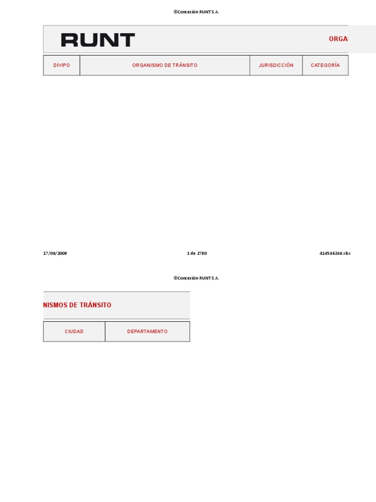 Tablas Parametricas Del RUNT | PDF | Fabricantes de vehículos de 