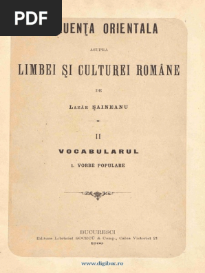 Vocabular De Vorbe Populare 1900 Pdf