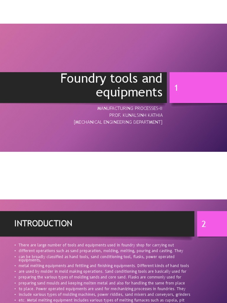 Foundry Tools and Equipments PDF | PDF | Foundry | Procedural Knowledge