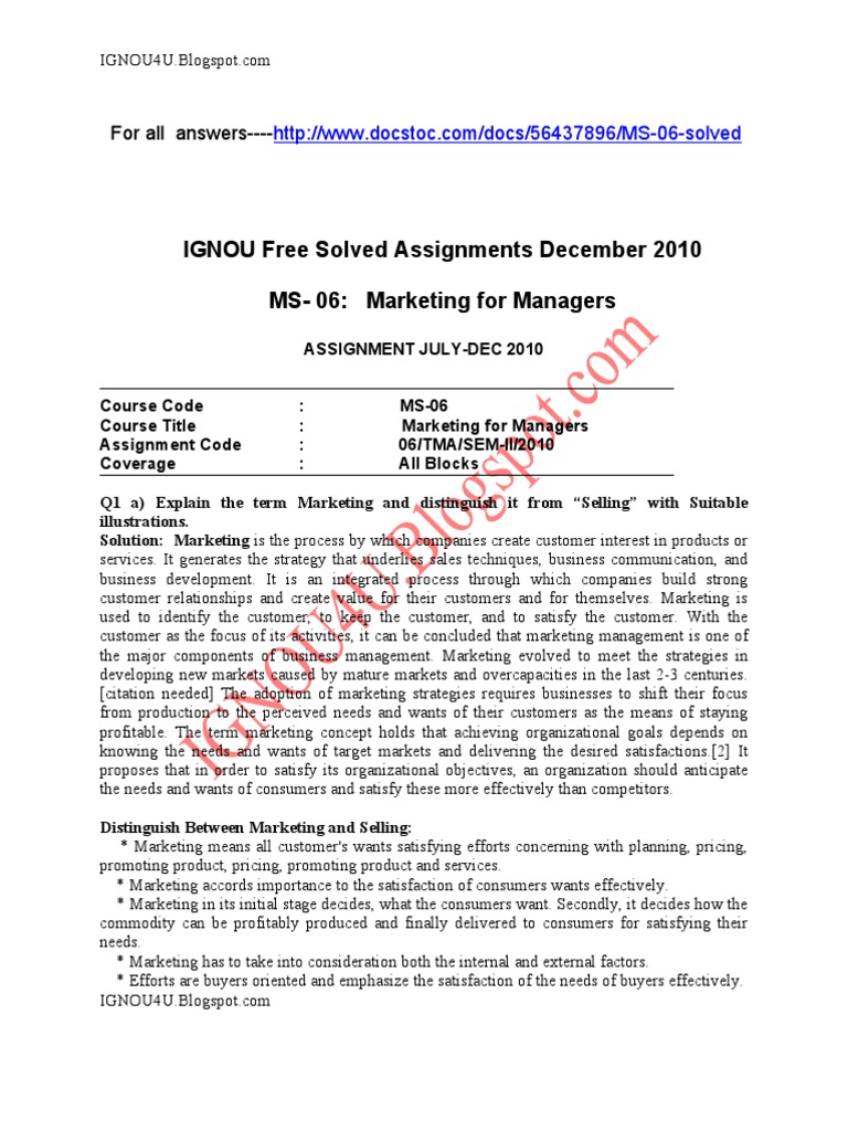Ms-06 Assignments July - December 2010 | PDF | Sales | New Product ...
