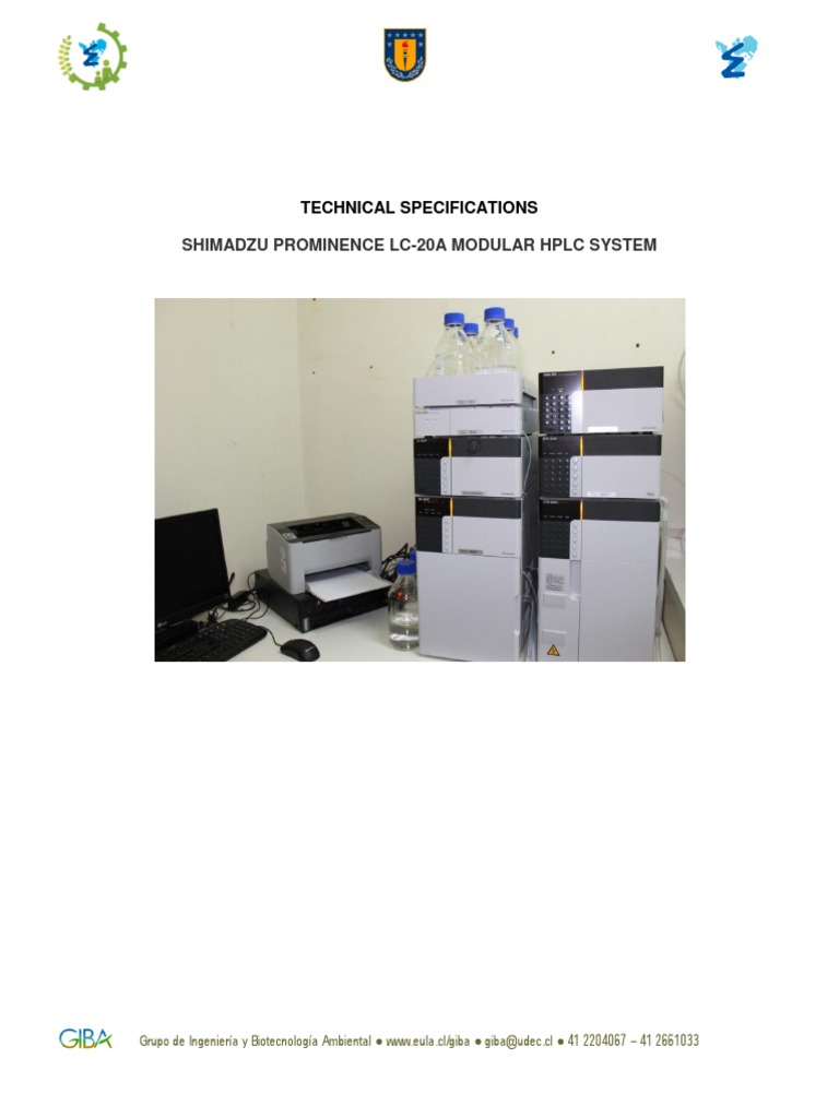 Technical Specifications HPLC Prominence PDF High Performance