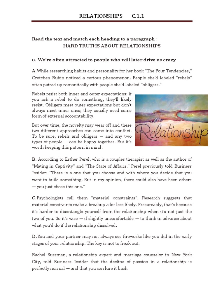 Hard Truths About Relationships | PDF | Interpersonal Relationships ...