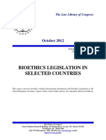 Bioethics Legislation in Selected Countries: October 2012