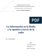 La Información en La Radio y La Opinión A Través de La Radio