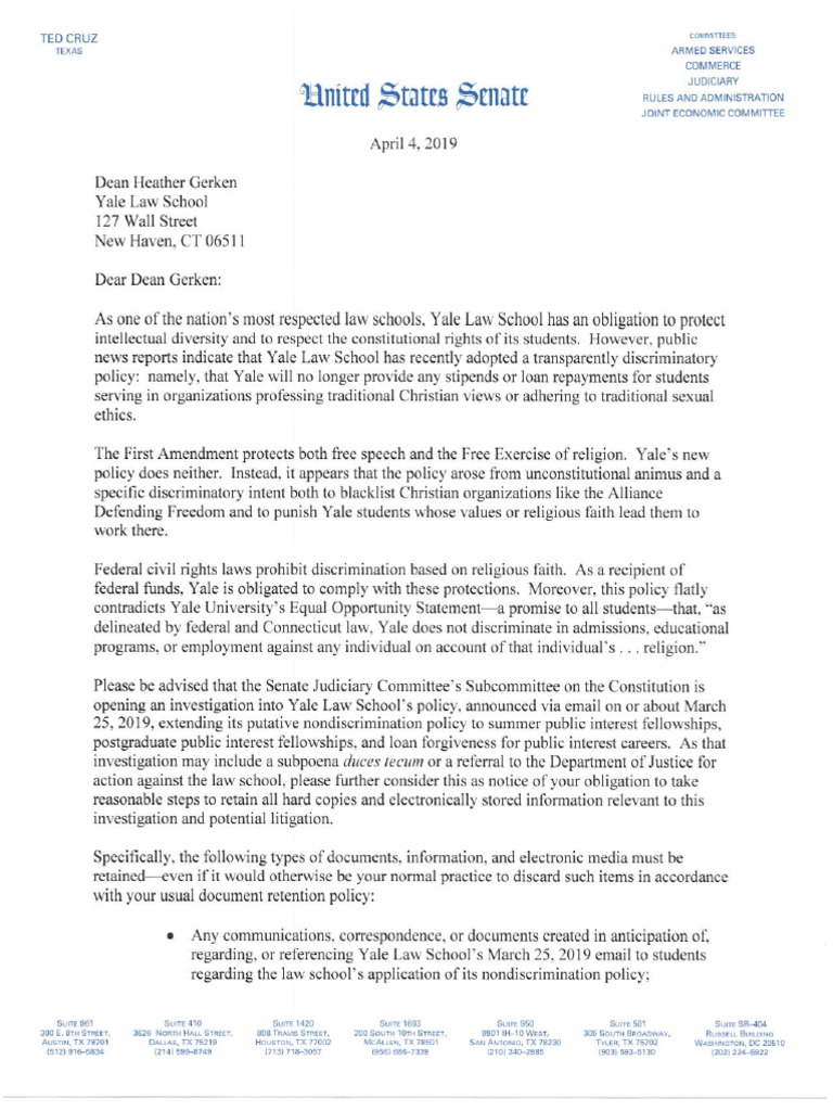 Yale Letter Apr. 04, 2019 Government Politics Free 30day Trial