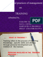 Principles and Practices of Management On Training: Submitted By