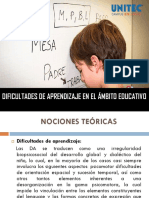 1. DIFICULTADES DE APRENDIZAJE EN EL ÃMBITO EDUCATIVO PPT 