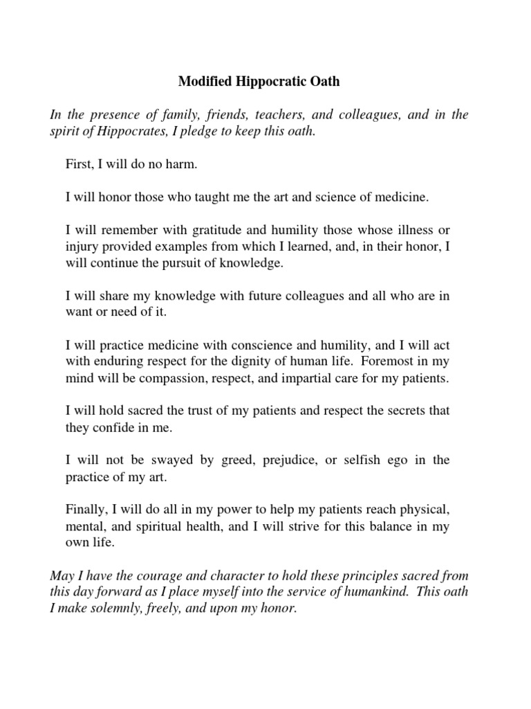 Hippocratic Oath | PDF