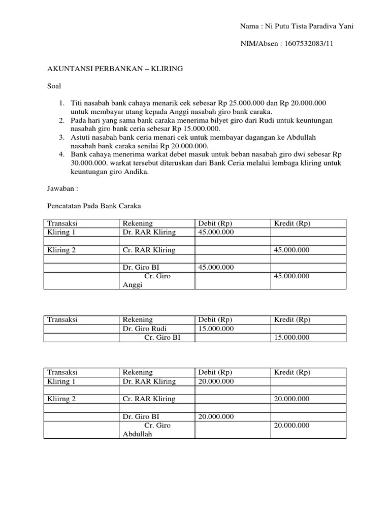 Contoh Soal Akuntansi Perbankan