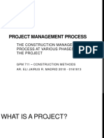 The Construction Management Process at Various Phases of The Project