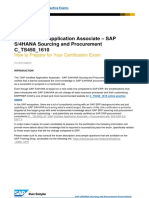 Study Guide: SAP Certified Application Associate - Sap S/4HANA Sourcing and Procurement C - TS450 - 1610