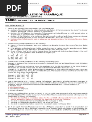 Tax 06 Tax On Individuals Capital Gains Tax Income Tax