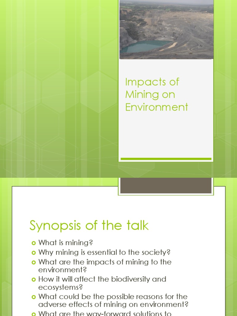 Impacts Of Mining On Environment Pdf