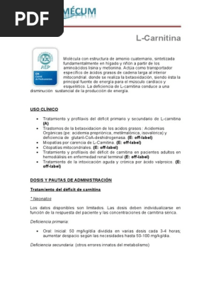 L Carnitina | PDF | Especialidades Medicas