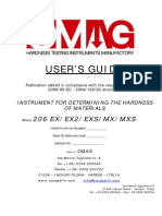 User's Guide to the 206 EX-MX Hardness Tester